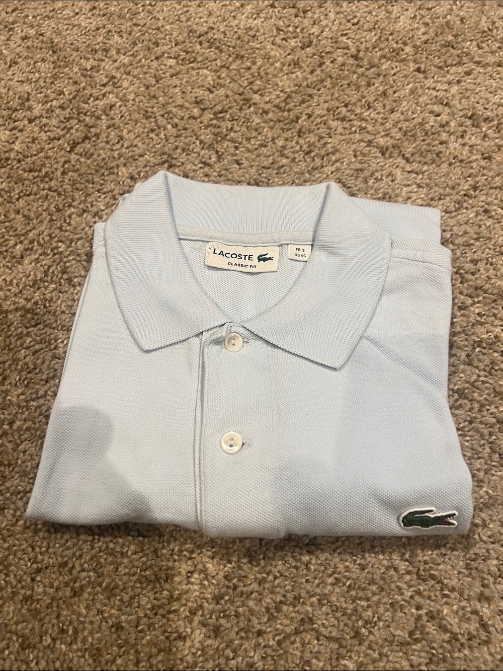 Lacoste Men's Pale Blue Polo with Crocodile Logo